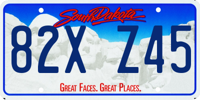 SD license plate 82XZ45