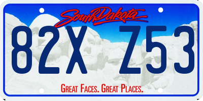 SD license plate 82XZ53