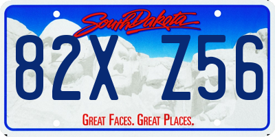 SD license plate 82XZ56
