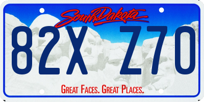 SD license plate 82XZ70