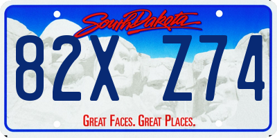 SD license plate 82XZ74