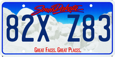 SD license plate 82XZ83