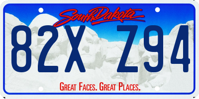 SD license plate 82XZ94