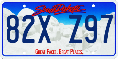 SD license plate 82XZ97
