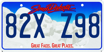SD license plate 82XZ98