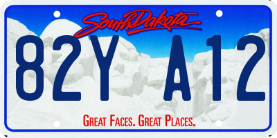 SD license plate 82YA12
