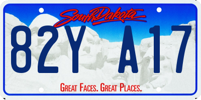 SD license plate 82YA17