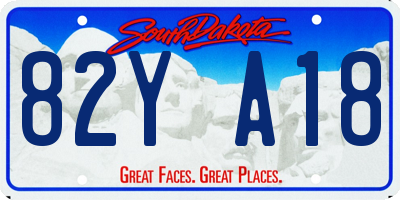 SD license plate 82YA18