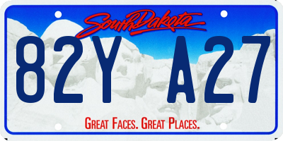 SD license plate 82YA27