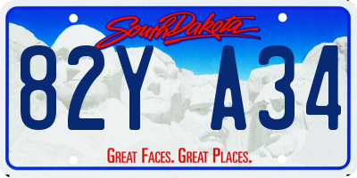 SD license plate 82YA34