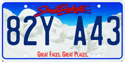 SD license plate 82YA43