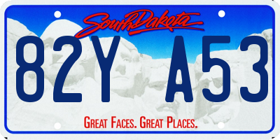 SD license plate 82YA53