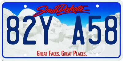SD license plate 82YA58