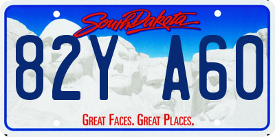 SD license plate 82YA60