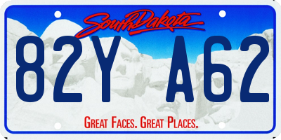 SD license plate 82YA62
