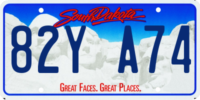 SD license plate 82YA74