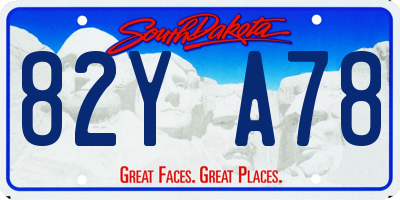 SD license plate 82YA78