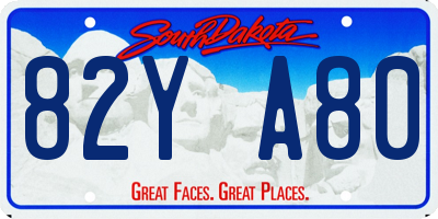 SD license plate 82YA80