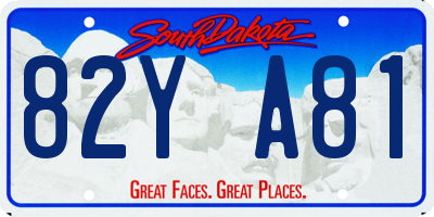 SD license plate 82YA81
