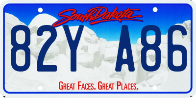 SD license plate 82YA86
