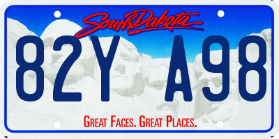 SD license plate 82YA98