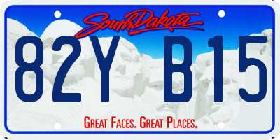 SD license plate 82YB15