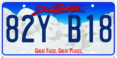 SD license plate 82YB18