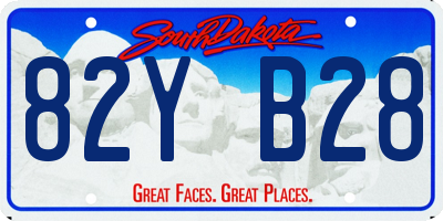SD license plate 82YB28