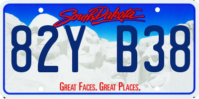 SD license plate 82YB38