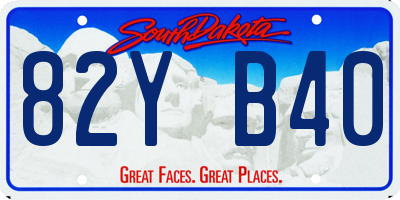 SD license plate 82YB40