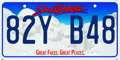 SD license plate 82YB48