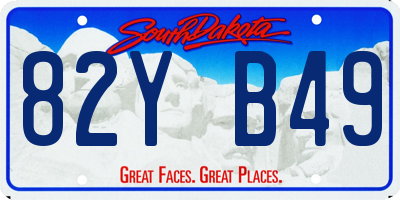 SD license plate 82YB49
