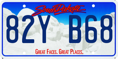 SD license plate 82YB68