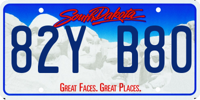 SD license plate 82YB80