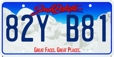SD license plate 82YB81