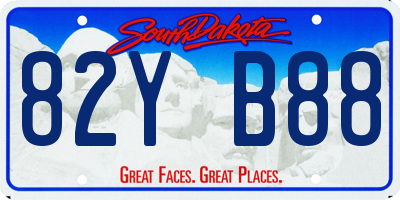 SD license plate 82YB88