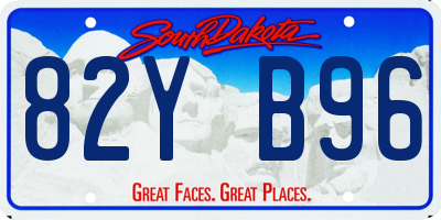 SD license plate 82YB96