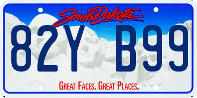 SD license plate 82YB99