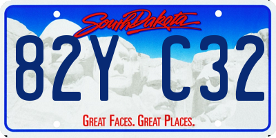 SD license plate 82YC32