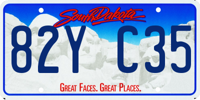 SD license plate 82YC35