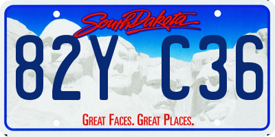 SD license plate 82YC36