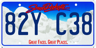 SD license plate 82YC38