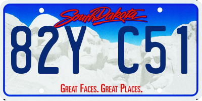 SD license plate 82YC51