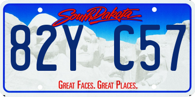 SD license plate 82YC57