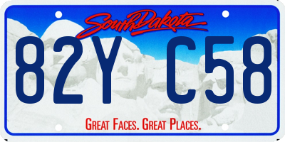 SD license plate 82YC58