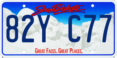 SD license plate 82YC77