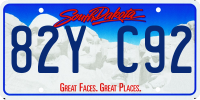 SD license plate 82YC92