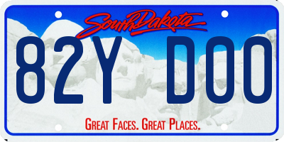SD license plate 82YD00