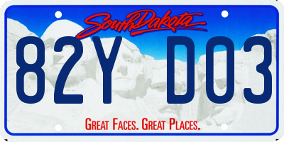 SD license plate 82YD03
