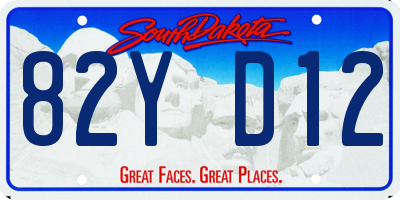 SD license plate 82YD12